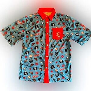 Chicago White Sox Button Down Shirt Size Medium Pizza Design